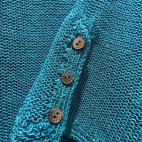 JMcLaughlin Contemporary Chic Beautiful Turquoise Italian Yarn Sweater in Size M - Picture 3 of 5